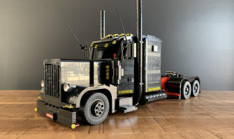 Masterpiece in Motion: Exploring the MOC-136559 Black & Red Frame Peterbilt
