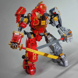 building block moc ninjago fire stone mech bricks toy 7182
