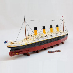 building block moc rms the titanic steam ship boat bricks toys