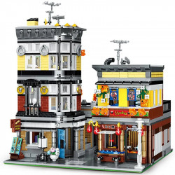 building blocks city street moc sushi bar house bricks toys