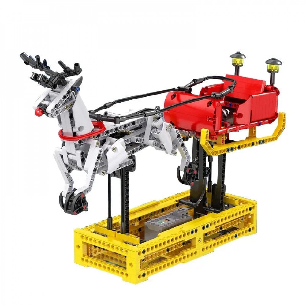 building blocks motorized santa claus reindeer elk bricks toy ...