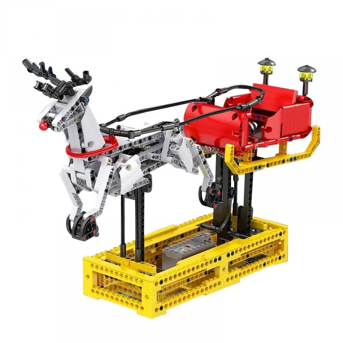 building blocks motorized santa claus reindeer elk bricks toy ...