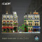 city street creator expert moc paris restaurant bricks toy