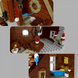 city street experts moc forest cabin villa led bricks toys 031073