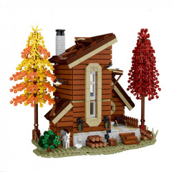 city street experts moc forest cabin villa led bricks toys 031073