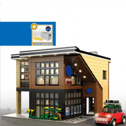 city street moc modern coffee shop bricks toys 5208