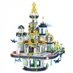 creative moc poseidon palace underwater city mini bricks toy