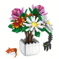 creator expert chrysanthemum potted plant bricks toy