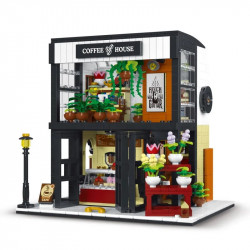 creator expert city flower coffee house bricks toy
