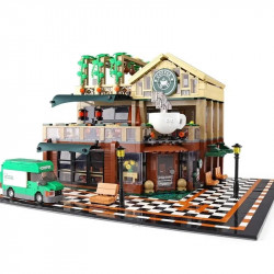 creator expert city moc luxury coffee shop bricks toy
