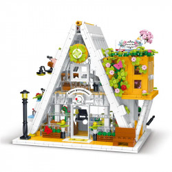 creator expert moc city flower shop bricks toy
