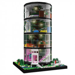 creator expert moc city transparent tower bricks toy