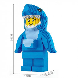 creator expert moc shark man mini bricks toy