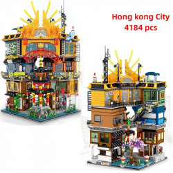 expert moc hong kong city house mini bricks toys