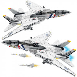 military aircraft moc f-14 tomcat fighter jet bricks toy