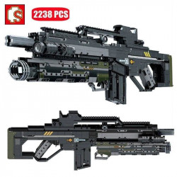military heavy duty swat assault rifle bricks toy