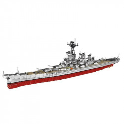 military moc uss missouri cruiser warship bricks toy