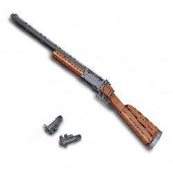 military motorized double-barreled shotgun bricks toy