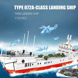military type 072a tank landing warship bricks toy