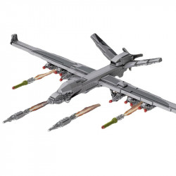 military unmanned drone wing loong uav-2 bricks toy