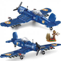 military ww2 bomber army aircraft f4u plane bricks toy