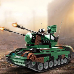 military ww2 flakpz gepard self propelled artillery bricks toy
