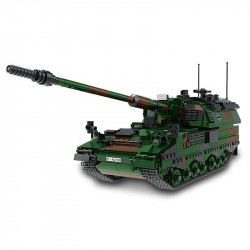 military ww2 german pzh-2000 heavy battle tank bricks toy