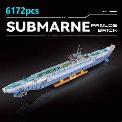 military ww2 moc german navy viic u-552 submarine bricks toy