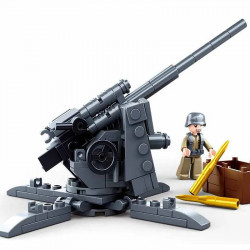 military ww2 normandy landing 88mm anti-tank gun bricks toy