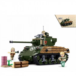 military ww2 sherman m4a3 medium tank bricks toy