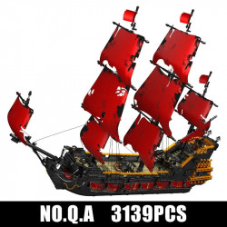 moc 13109 pirates of caribbean red queen ship bricks toy