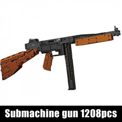 moc 14022 military thompson sub machine gun bricks toys