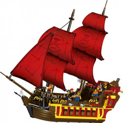 moc 1805 pirates of the caribbean red pirate ship bricks toy
