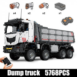 moc 19013 app heavy rc pneumatic dump truck bricks toy