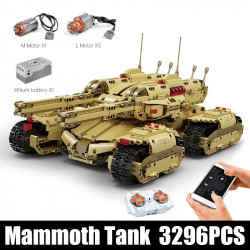 moc 20011 motorized rc heavy mammoth tank bricks toys