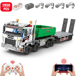 moc 22021 rc carriage hoist crane trailer truck bricks toys