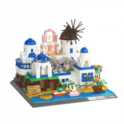 moc 6230 architecture santorini island modern villa bricks toys