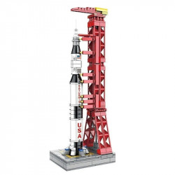 moc apollo saturn v launch tower bricks kids toys 7022
