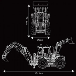 moc app motorized rc excavator loader bulldozer truck bricks toy