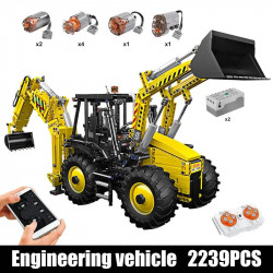 moc app motorized rc excavator loader bulldozer truck bricks toy