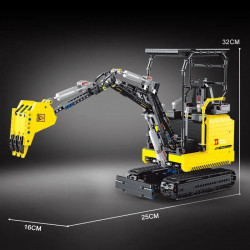 moc app motorized rc mini excavator truck bricks toys
