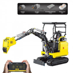 moc app motorized rc mini excavator truck bricks toys