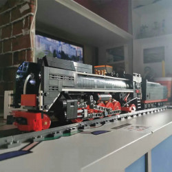 moc app motorized rc qj steam locomotive train bricks toy
