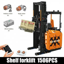moc app motorized rc shelf forklift reach truck bricks toy