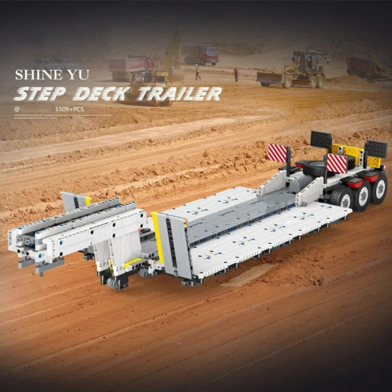 moc app motorized rc step deck trailer truck bricks toy moc app motorized rc step deck trailer truck bricks toy