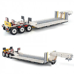 moc app motorized rc step deck trailer truck bricks toy