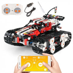 moc app rc motorized crawler stunt car bricks toy 13024