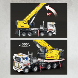 moc app rc motorized mobile crane truck bricks toy