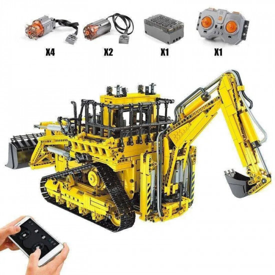 moc app rc pneumatic bulldozer bricks kids toys 17023 moc app rc pneumatic bulldozer bricks kids toys 17023