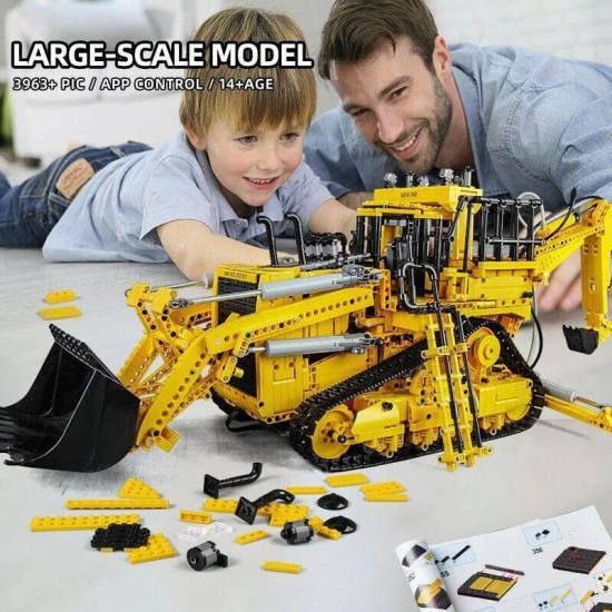 moc app rc pneumatic bulldozer bricks kids toys 17023 moc app rc pneumatic bulldozer bricks kids toys 17023
